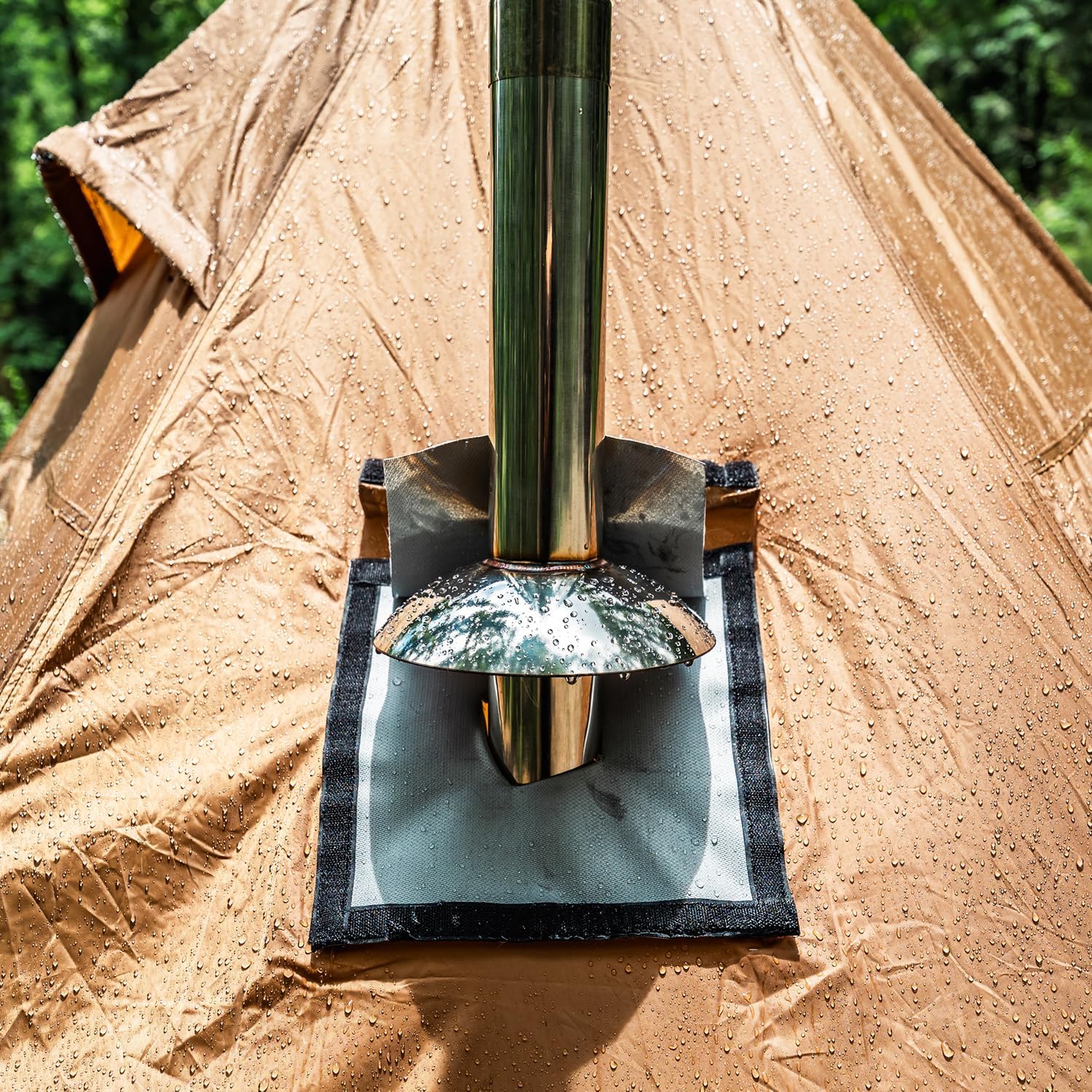 SoloWilder Stove Pipe Rain Cap 2.36" Stainless Steel Wood Stove Pipe Cover Chimney Flue for Tent Stove