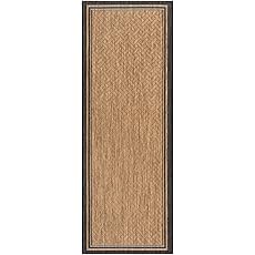 Gertmenian Indoor/Outdoor Kona Coast by Reyn Spooner Runner Rug - 2x6 Runner, Stain & UV Resistant, Ideal for Deck, Patio, Poolside Rooms - Palmtree Leaf, Black Brown, 46687