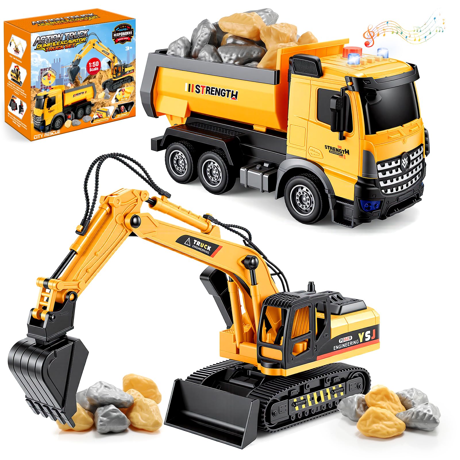 EUCOCO Kinderspielzeug ab 3 4 5 6 7 8 Jahre, LKW Autotransporter Bagger Spielzeug ab 3-8 Jahre Junge Mädchen Geschenk Junge 3-8 Jahre Baustellenfahrzeuge Kinder Geburtstagsgeschenk Junge 3-8 Jahre