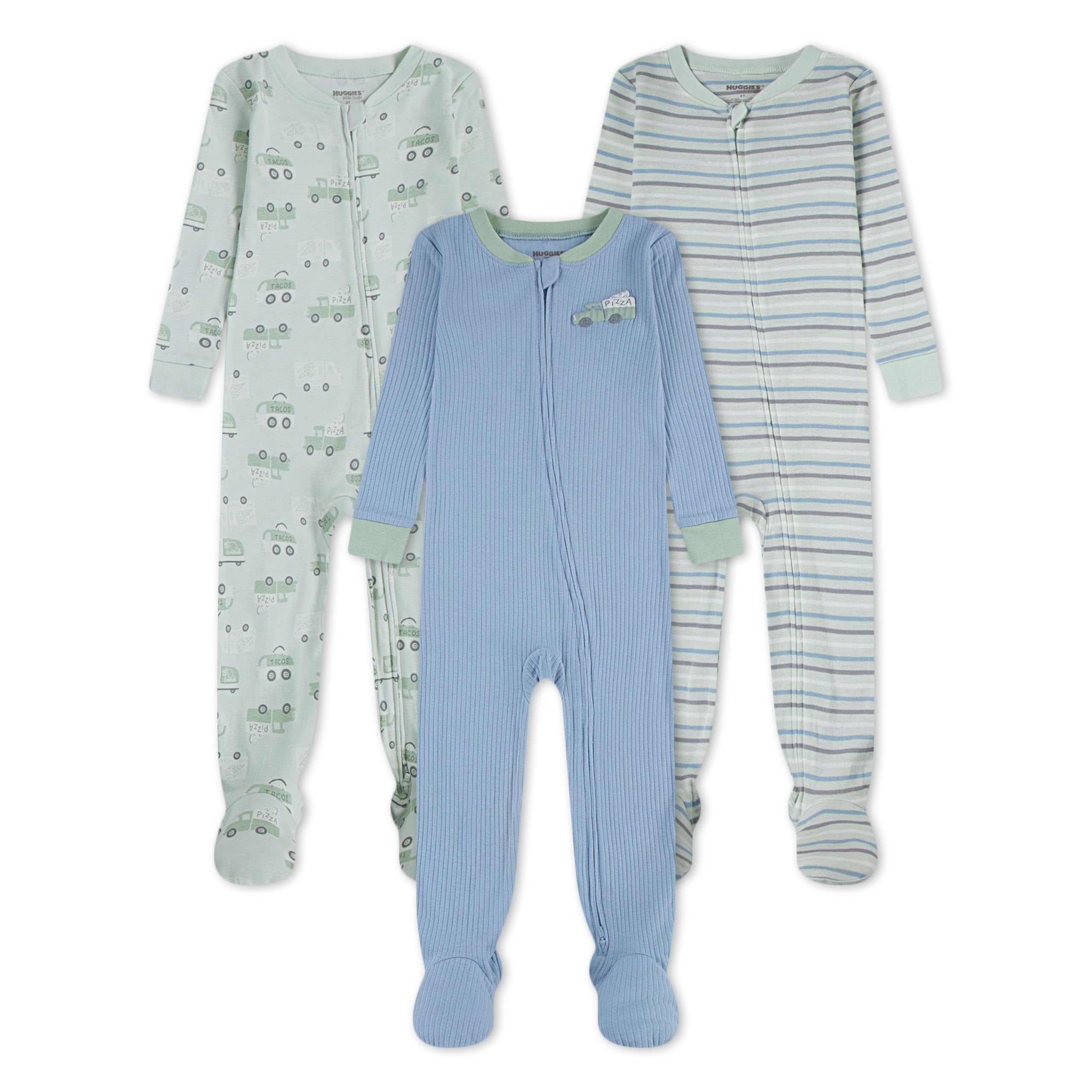 HUGGIES Baby 3-pack Footed Coverall Pajamas