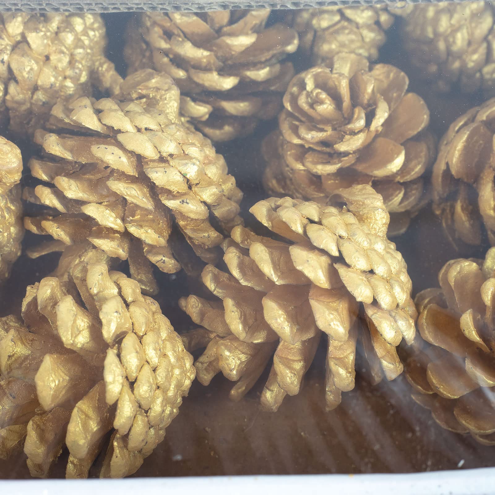 Piñas de pino "Glow" – 25 unidades – Oro perla