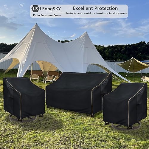 Miniatura 5 de Funda para sofá biplaza de 2 plazas para exteriores, fundas para sofá de patio que se adapta a hasta 58 pulgadas de ancho x 32.5 pulgadas de