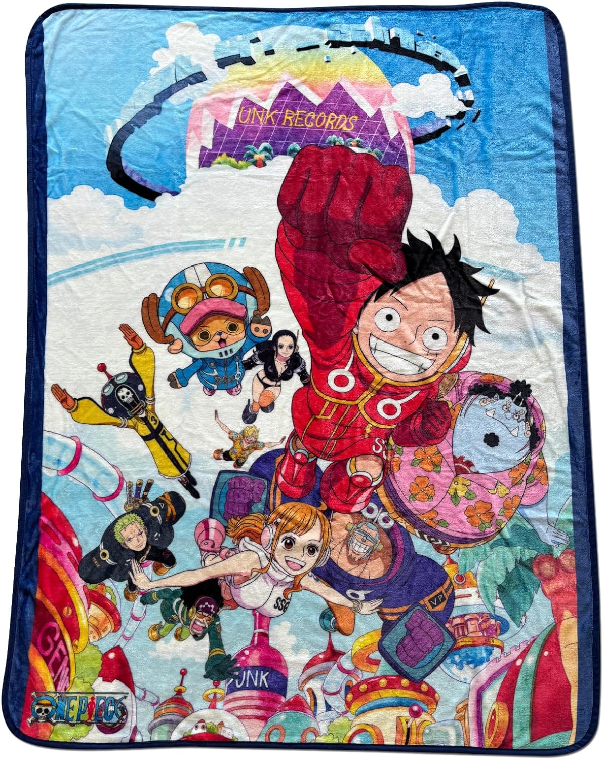 Great Eastern Entertainment One Piece - Future Island Egghead Group Characters Throw Blanket