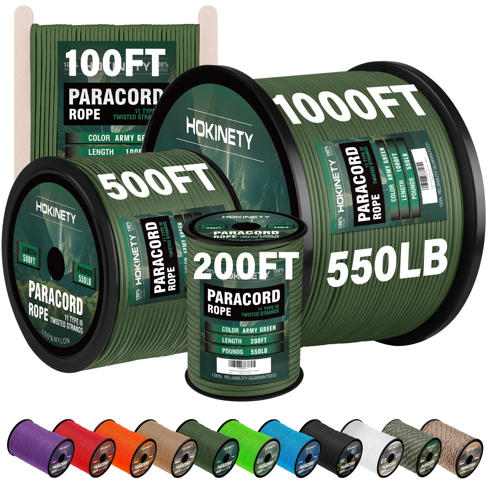 Buy Paracord Rope 550 lb 4MM 100ft HeavyDuty Parachute Spool para