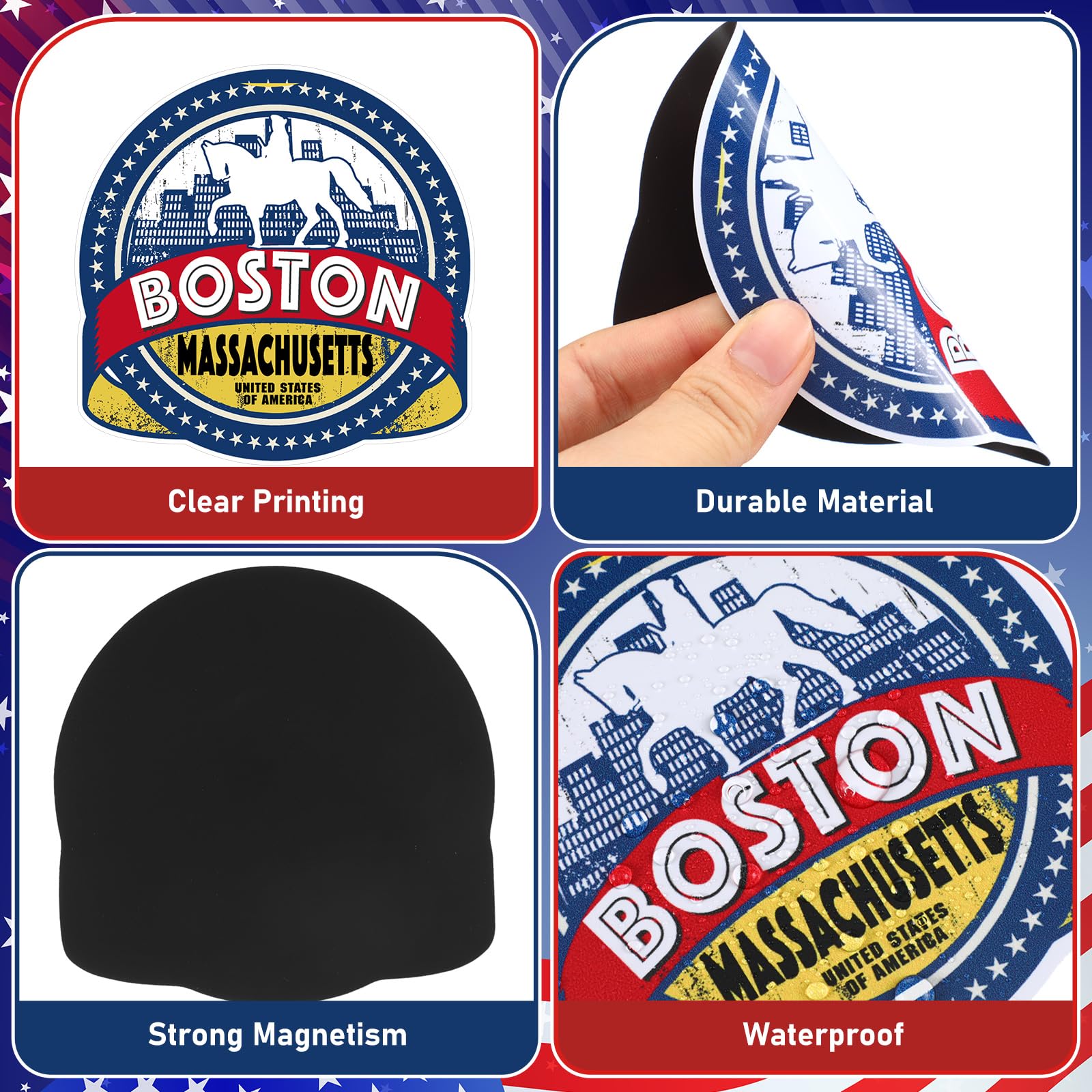 Snapklik.com : 25 Pcs Boston Fridge Magnet Magnetic Refrigerator ...
