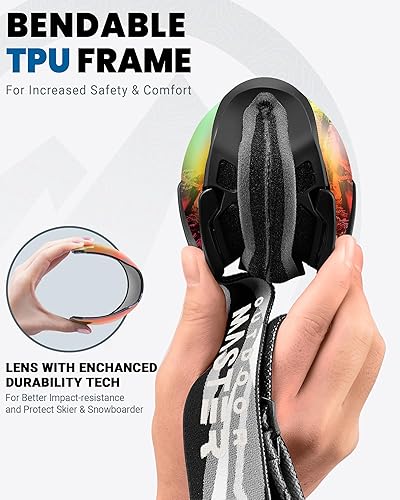 Miniatura 3 de OutdoorMaster Gafas de esquí con cubierta, gafas de nieve para snowboard OTG antivaho