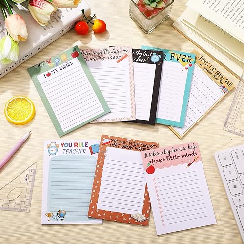 Miniatura 2 de Eaasty Paquete de 8 blocs de notas para profesores, regalos de agradecimiento para profesores, para Navidad, bloc de notas forrado para profesores,