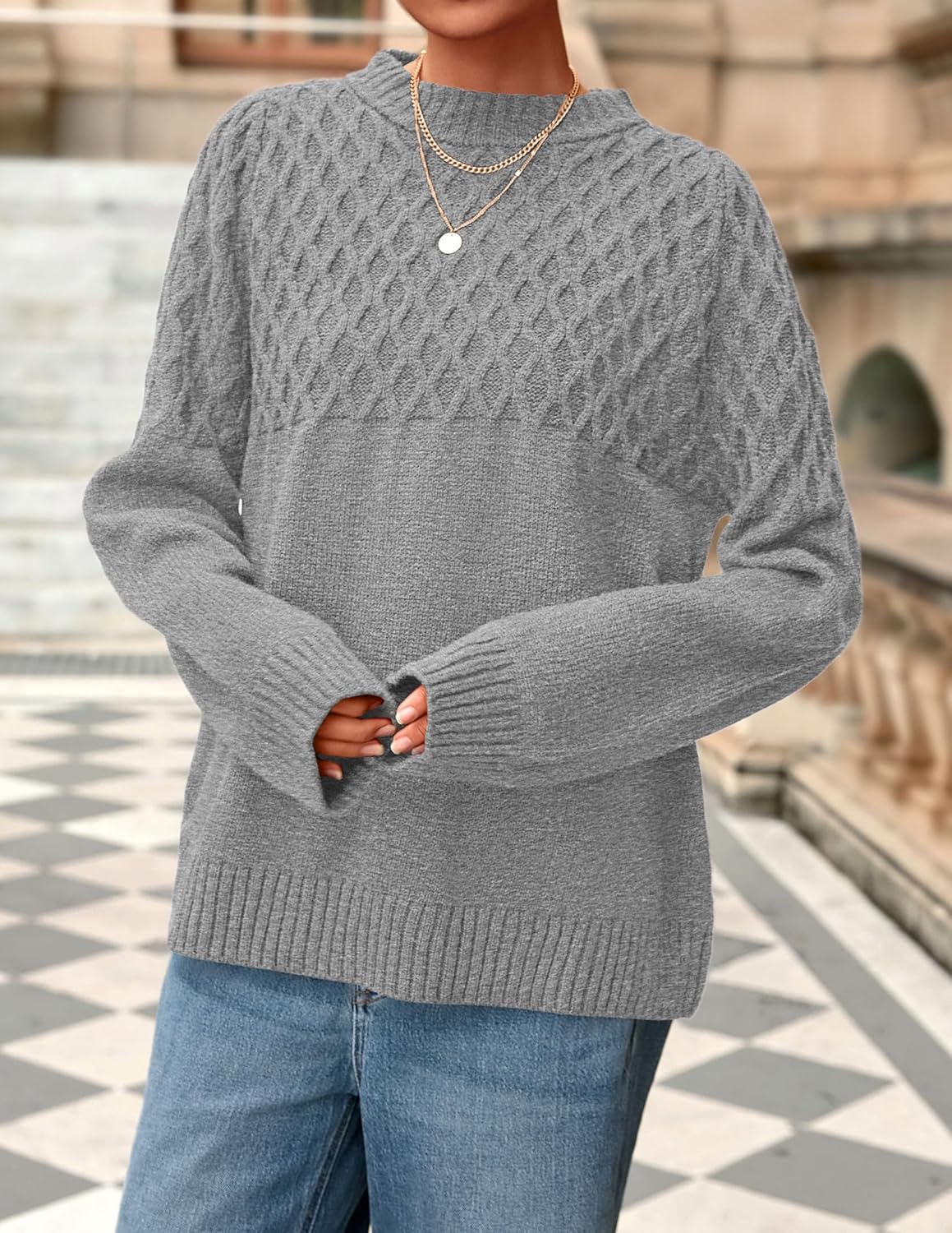 PRETTYGARDEN Oversized Sweaters for Women 2025 Fall Cute Cable Knit Long Sleeve Crewneck Chunky Pullover Tops Winter Clothing - Image 8