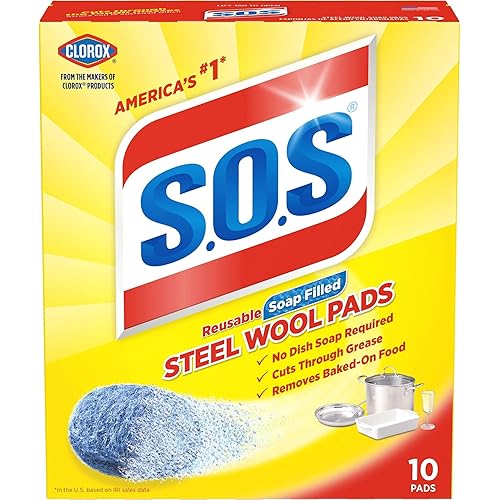 10002, Steel Wool Soap Pads, 10 Ct (1-Pack)