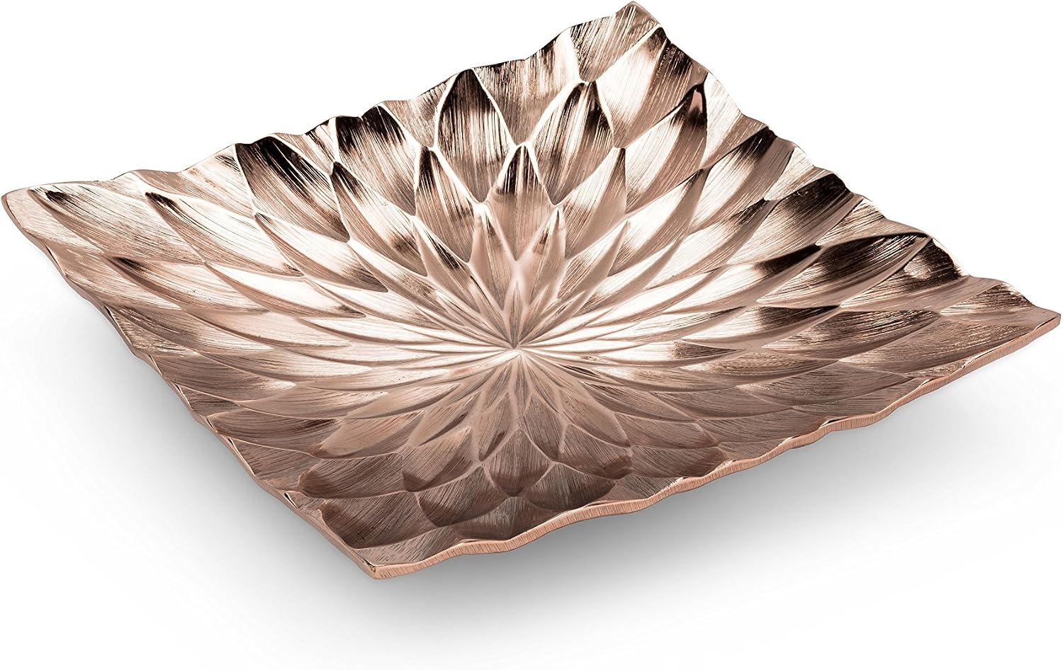 Abbott Collection Chisel Low Bowl-Cop-12 Sq, 12 inches square, Copper