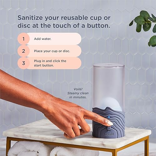 Miniatura 3 de Saalt Vaporizador - Desinfecta tu copa menstrual o disco menstrual - Diseñado a medida por expertos - Temporización automática, interruptor de