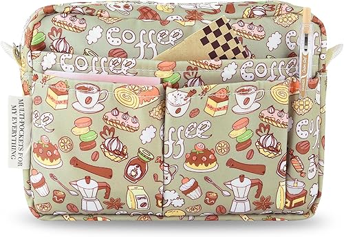 Miniatura 73 de Organizador multifuncional de cartera, bolsa de viaje impermeable con cremallera, estuche de almacenamiento de suministros de diario para cuadernos