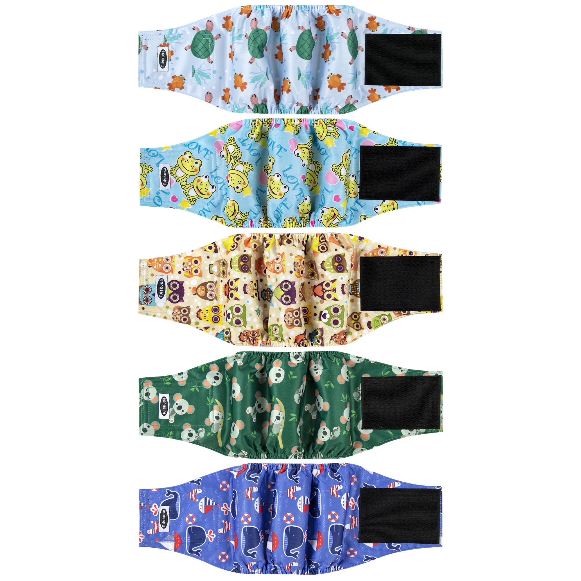 Male Dog Diapers, High Absorbing Dog Belly Bands for Male Dogs, Washable Reusable Dog Males Wraps(5 Pack)