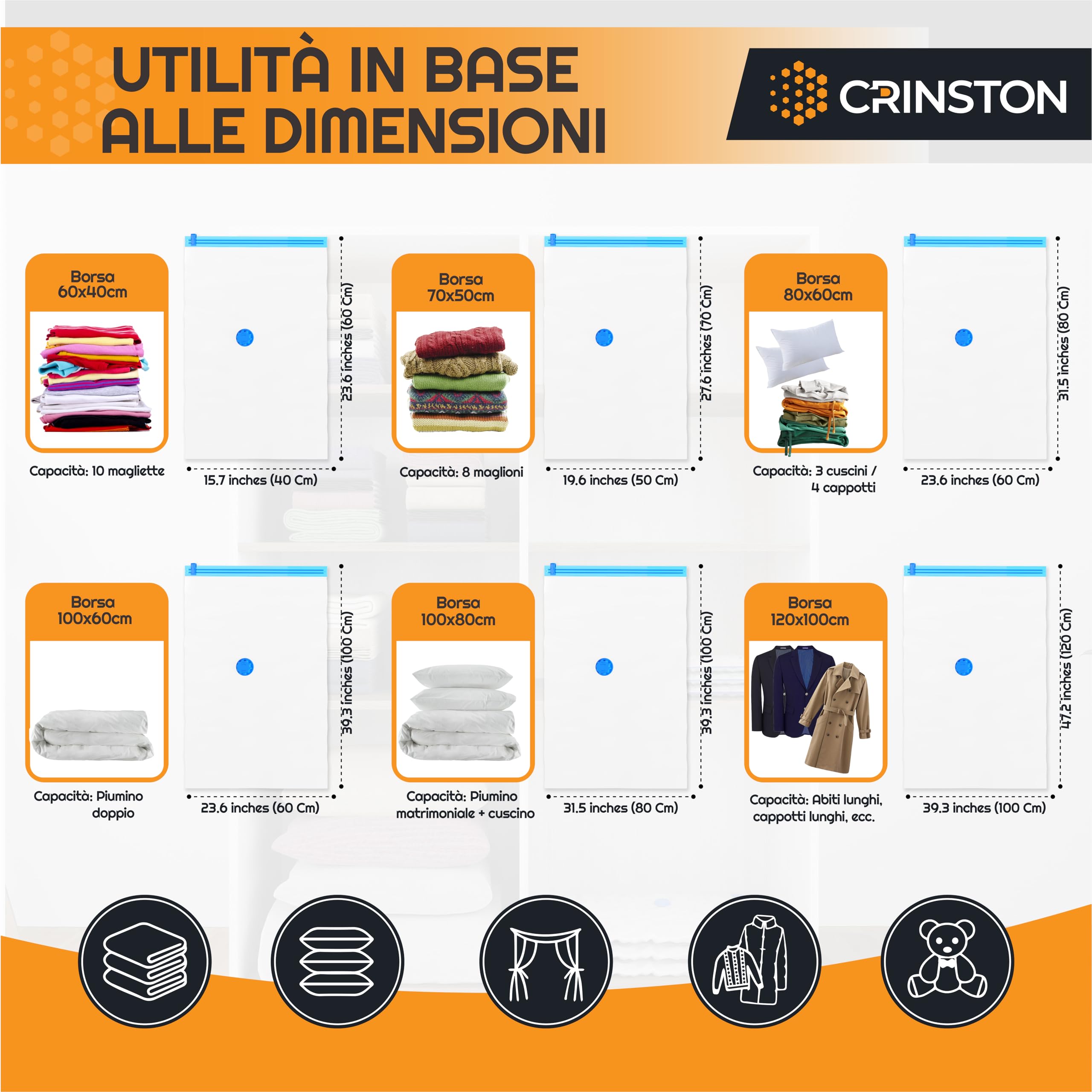 Sacchetti Sottovuoto ARC (100x70) Confezione Da 5, Formato Jumbo, Con - Foto 6