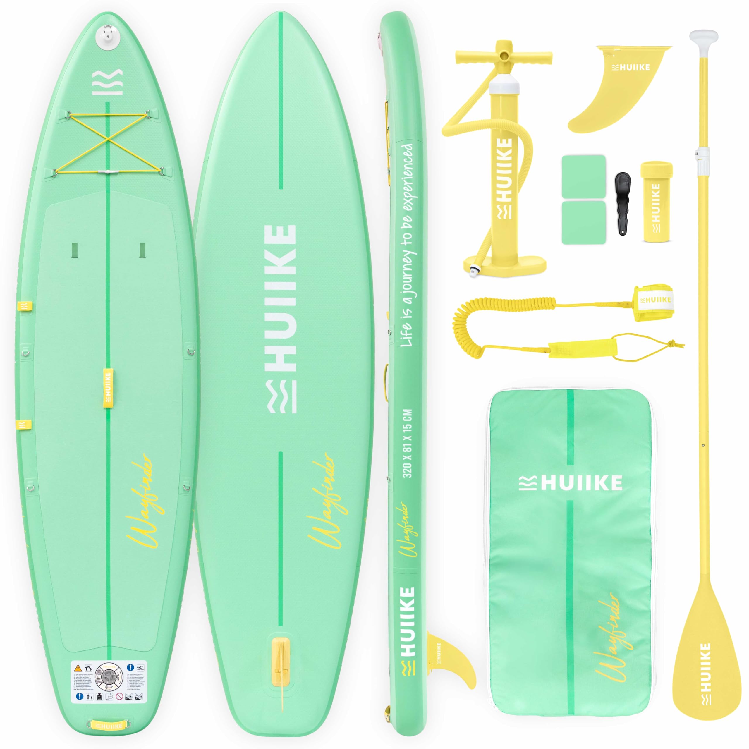 HUIIKE Touring Stand Up Paddling Board mit Zubehör, Paddel, Finne, Sicherheitsleine, Pumpe und Rucksack. Paddle Sup Board Aufblasbar Hohe Stabilität und Widerstandsfähigkeit. Zum Kajak Umbaubar