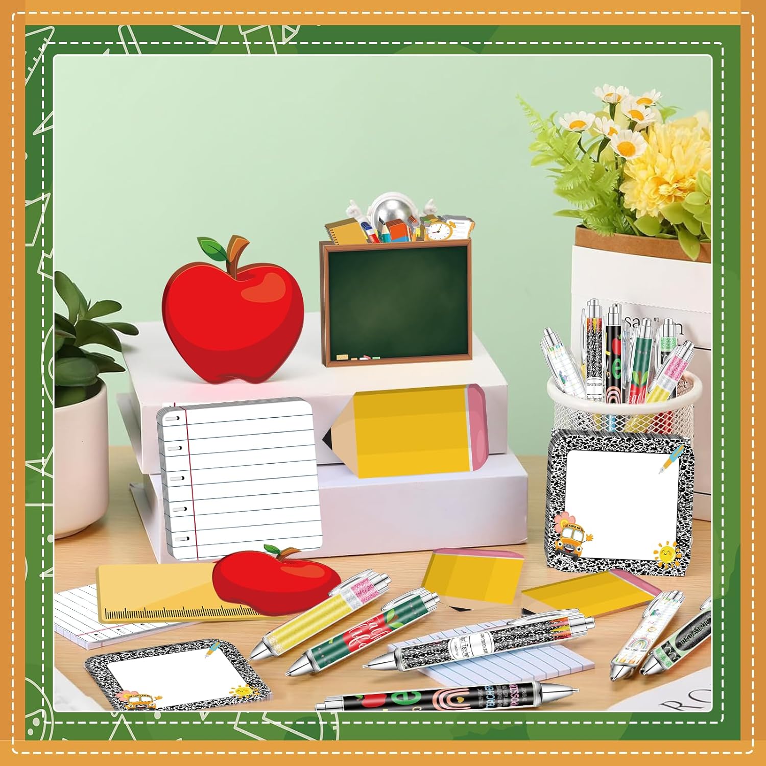 30 Set/90 Pcs Teacher Appreciation Gifts Bulk Include 30 Inspirational Sticky Notes 30 Teaching Keychains 30 Teacher Appreciation Pens for School Classroom Teaching Day Graduation End of Year Gifts