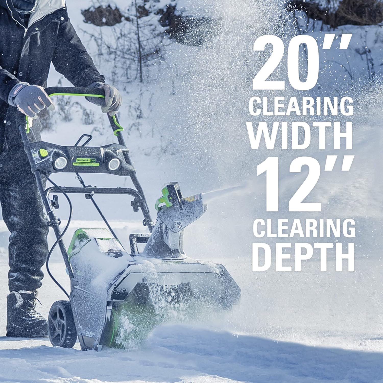Review Greenworks Pro 80V 20Inch Snow Blower with 2Ah Battery and Charger
