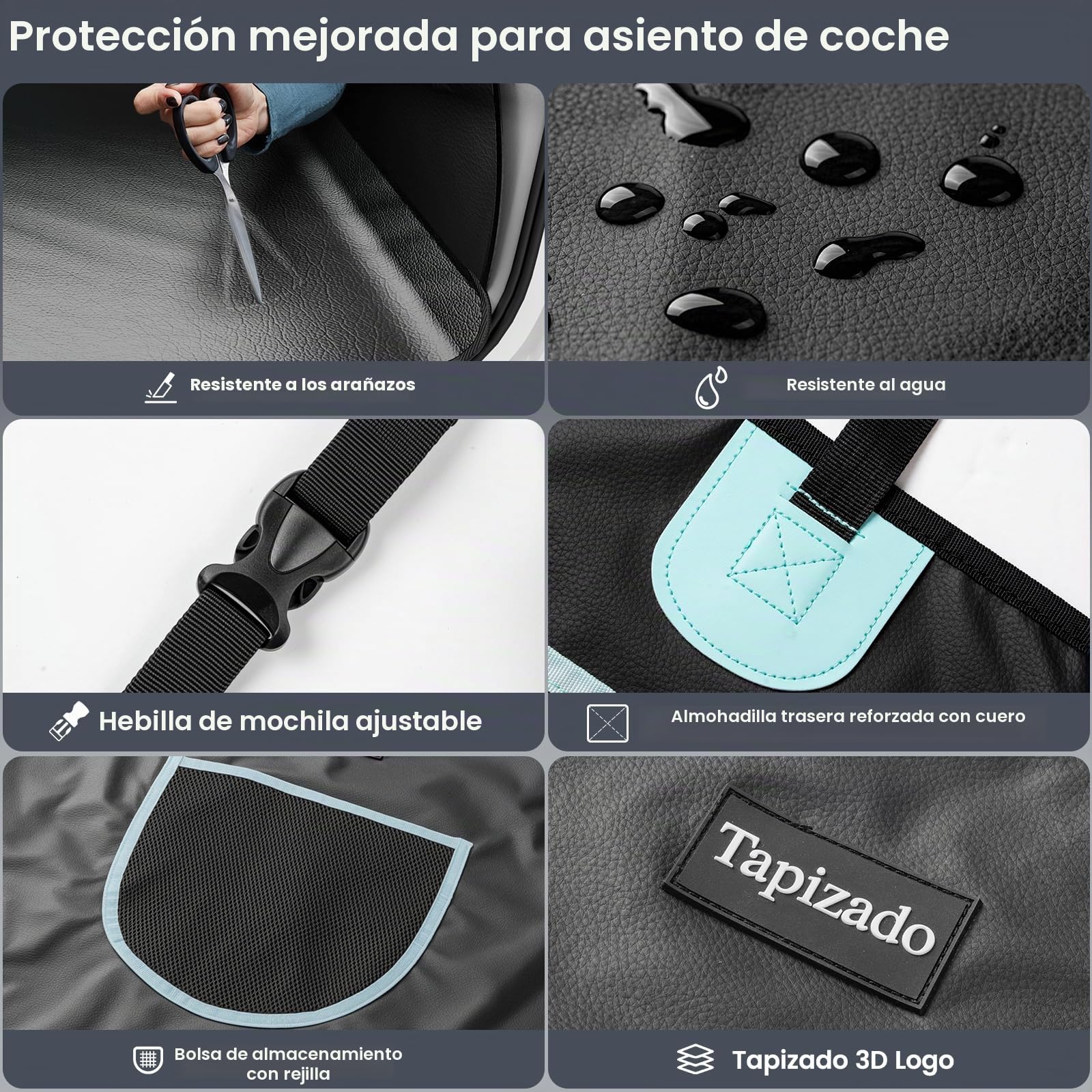 SUV Cargo Liner para perros con cuero PU, funda impermeable para maletero de mascotas con lados altos, alfombrilla de asiento para perros para SUV, furgonetas con protección para parachoques