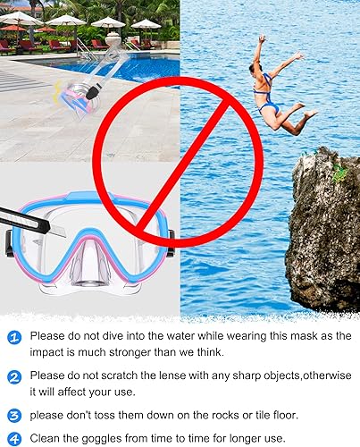 Miniatura 7 de Gafas de natación para adultos y niños, gafas de natación antivaho con cubierta para la nariz, sin fugas, máscara de buceo de esnórquel transparente