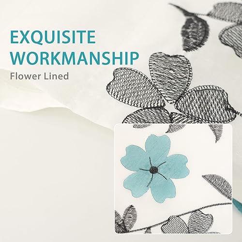 Miniatura 6 de DriftAway Drift Away Isabella Cortina bordada para oscurecer la habitación. Bordada a mano con diseño floral. Panel individual de 50 x 84 pulgadas.