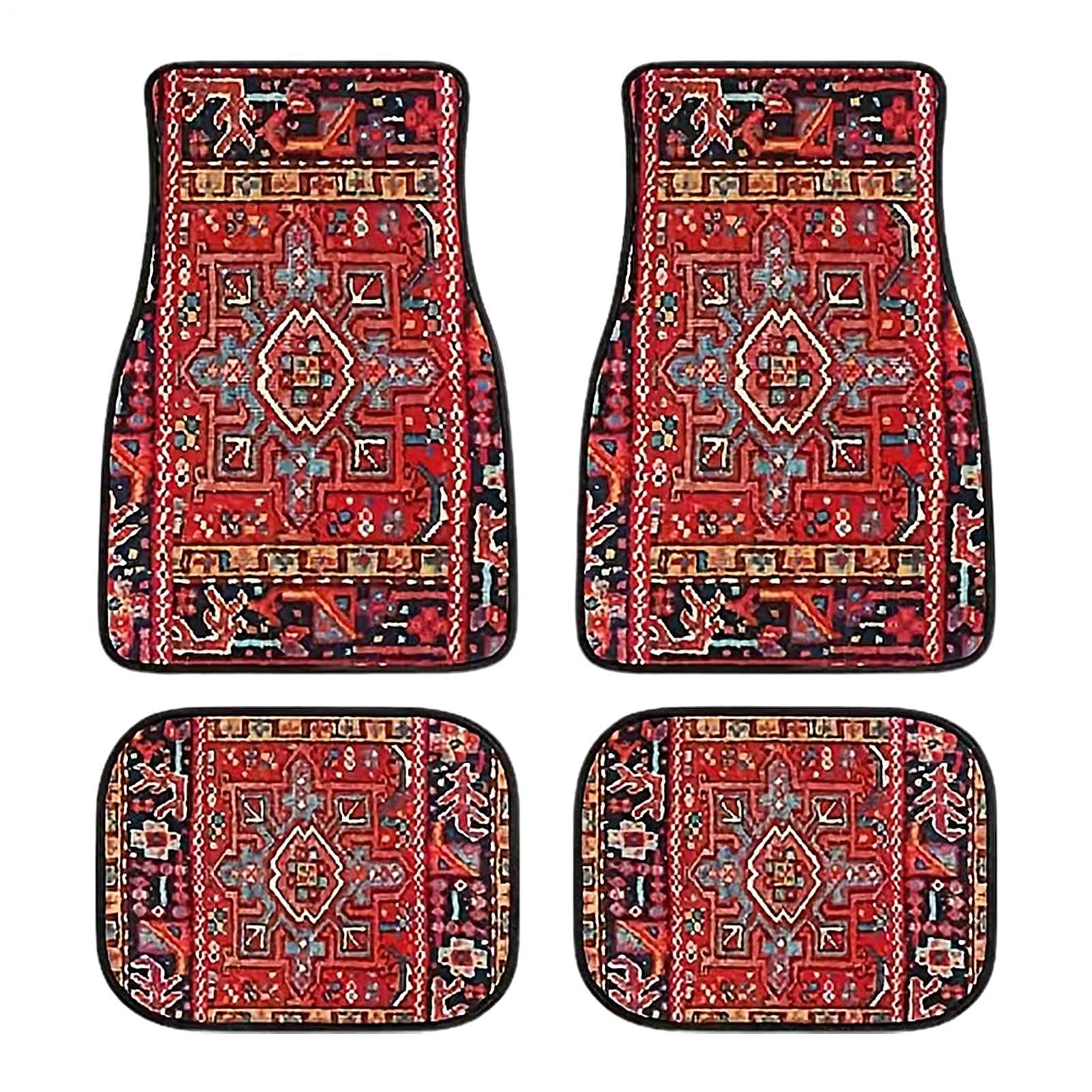 Alfombras bohemias para coche juego de 4 piezas universales delanteras y traseras 8