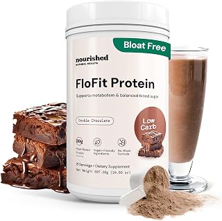 Nourished Natural Health FloFit Pea Protein Powder - Hormone Balance for Women - Vegan Plant Based Protein with Low Carbs - Acne Friendly, Cycle Friendly, Easy to Digest - Gluten-Free, Caffeine-Free