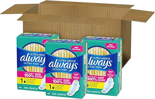 Miniatura 8 de Always Almohadillas diurnas ultrafinas con alas, tamaño 1, regular, sin perfume, 42 unidades (paquete de 3) (126 unidades en total)