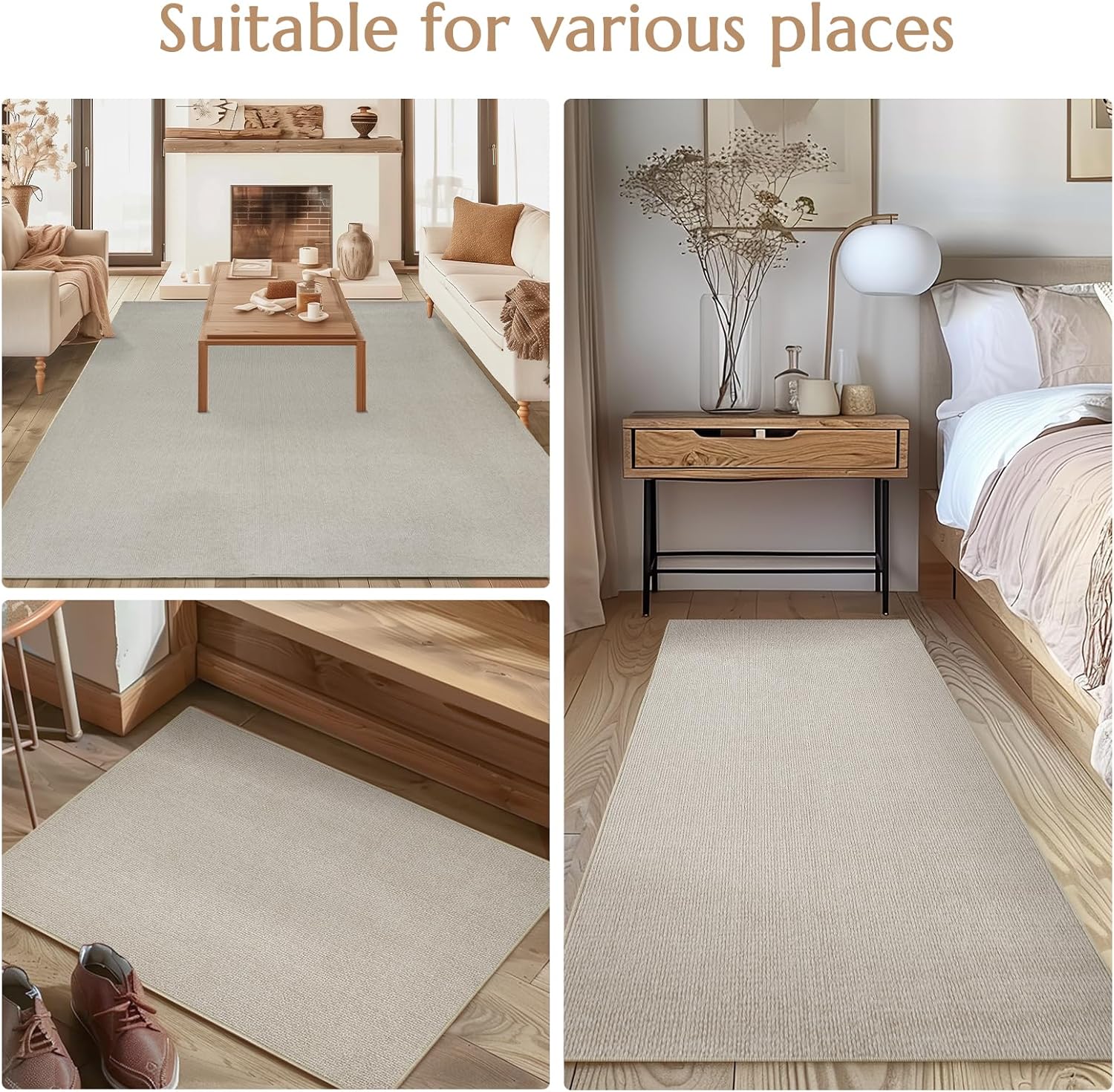 jinchan Modern Runner Rug 2x6 Washable Hallway Rug Grid Runner Indoor Floor Cover Geometric Contemporary Non Slip Soft Carpet for Kitchen Bedroom Laundry Room Home Office Ivory