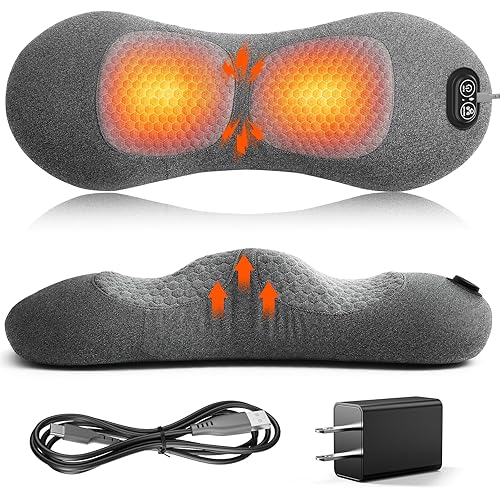 3 in 1 Lower Back Massager, Triple Fusion Back Massager with Heat, Vibration and Stretch,Lumbar Support Pillow with Ergonomic Memory Foam for Bed and Chair