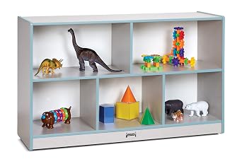 Jonti-Craft Rainbow Accents 0392JCWW131 Low Single Mobile Storage Unit - Coastal Blue