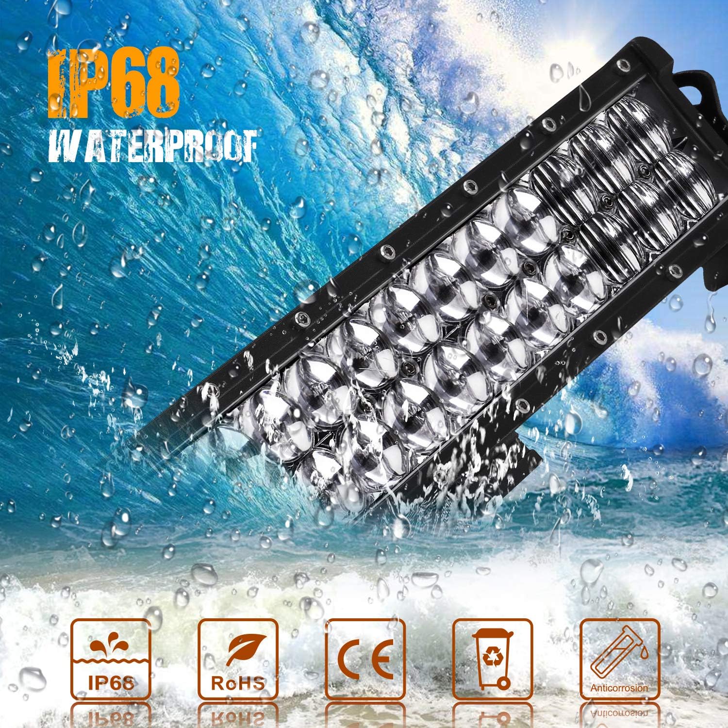 WEISIJI LED Light Bar 20inch 252W Straight 6000K Spot Flood Beam RGB LED Work Light Bar Compatible with LED Driving Light for Offroad Truck ATV SUV 4WD Pickup Boat Remote Control