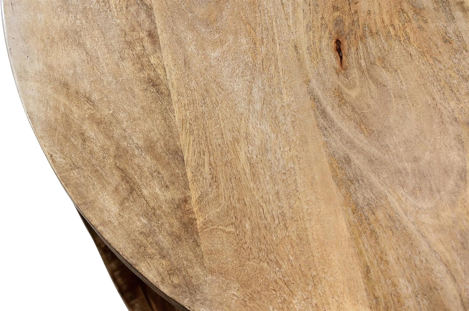 Moti Jenna Round Cocktail Table with Shelves in Coastal Natural Solid Wood