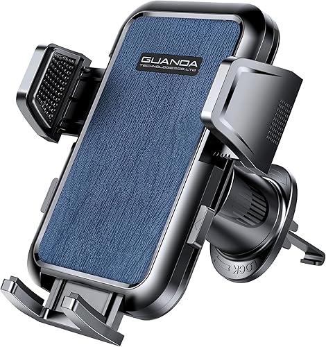 Soporte de teléfono para ventilación de automóvil, clip de gancho mejorado que nunca se sacude, clip de ventilación ajustable de 360 rotaciones,