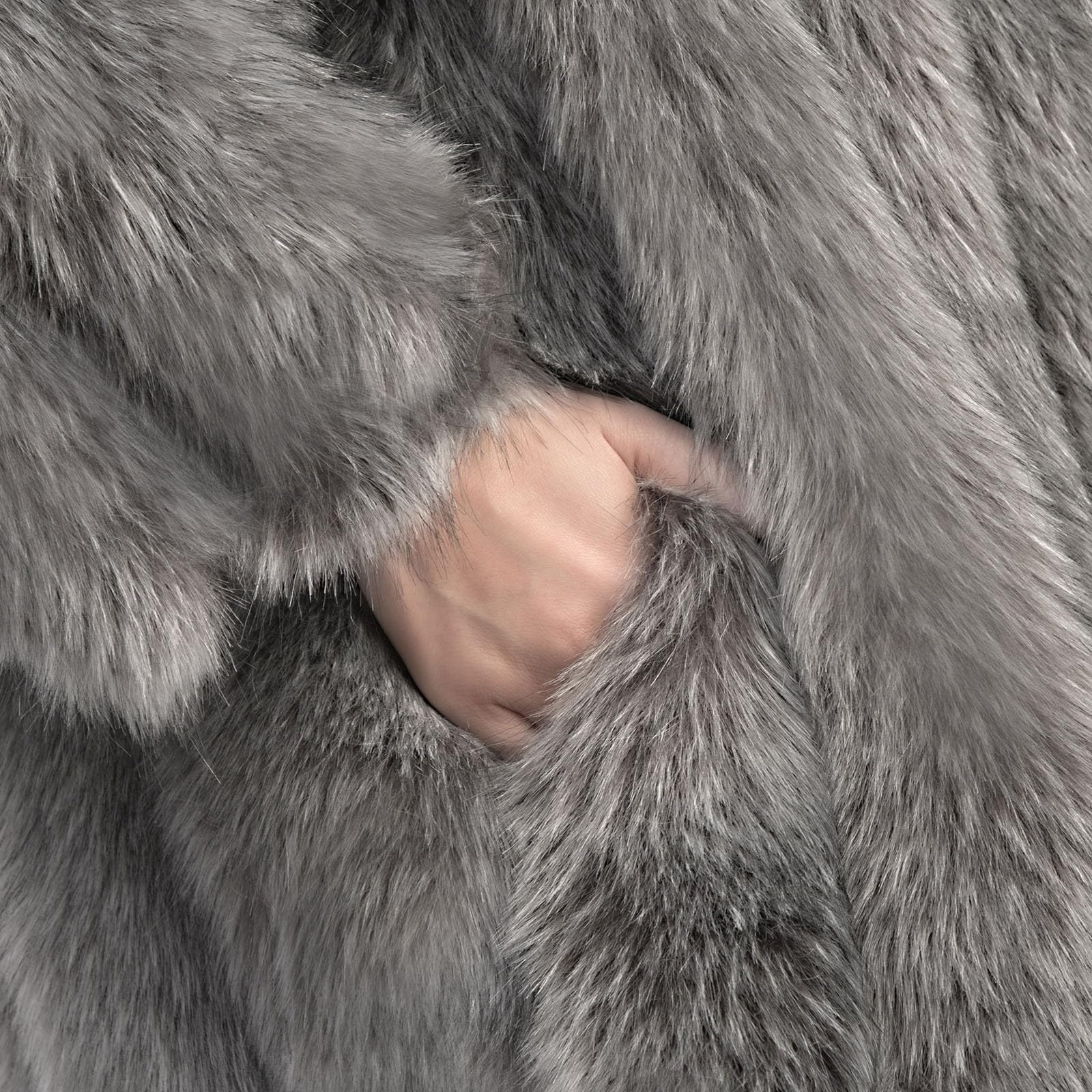Generisch Damen Fuax Pelzmantel Winter warm flauschig Kunstpelz Parka Jacke dick Oberbekleidung Damen Kunstpelzmantel Mantel Warmer Fleece Trench Winterjacke Thicken Kunst Felljacke