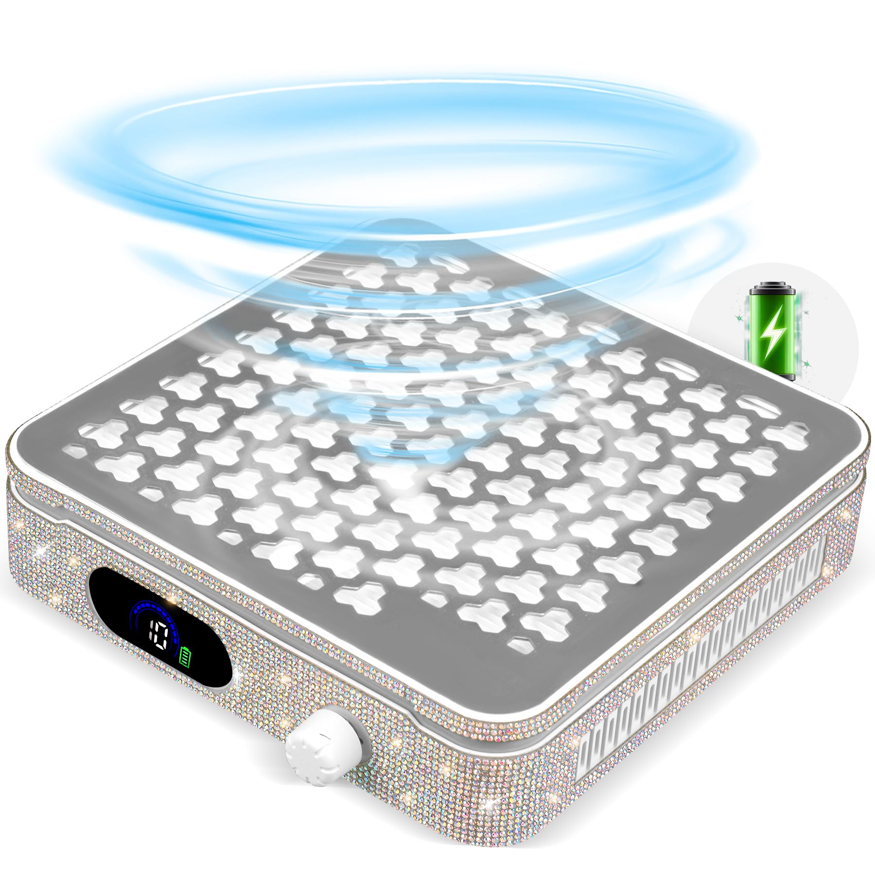 IMENE Rechargeable Nail Dust Collector, 10-Gear Powerful Cordless Nail Fan Dust Collector for Nails Vacuum Duster Professional Dust Collector for Nail