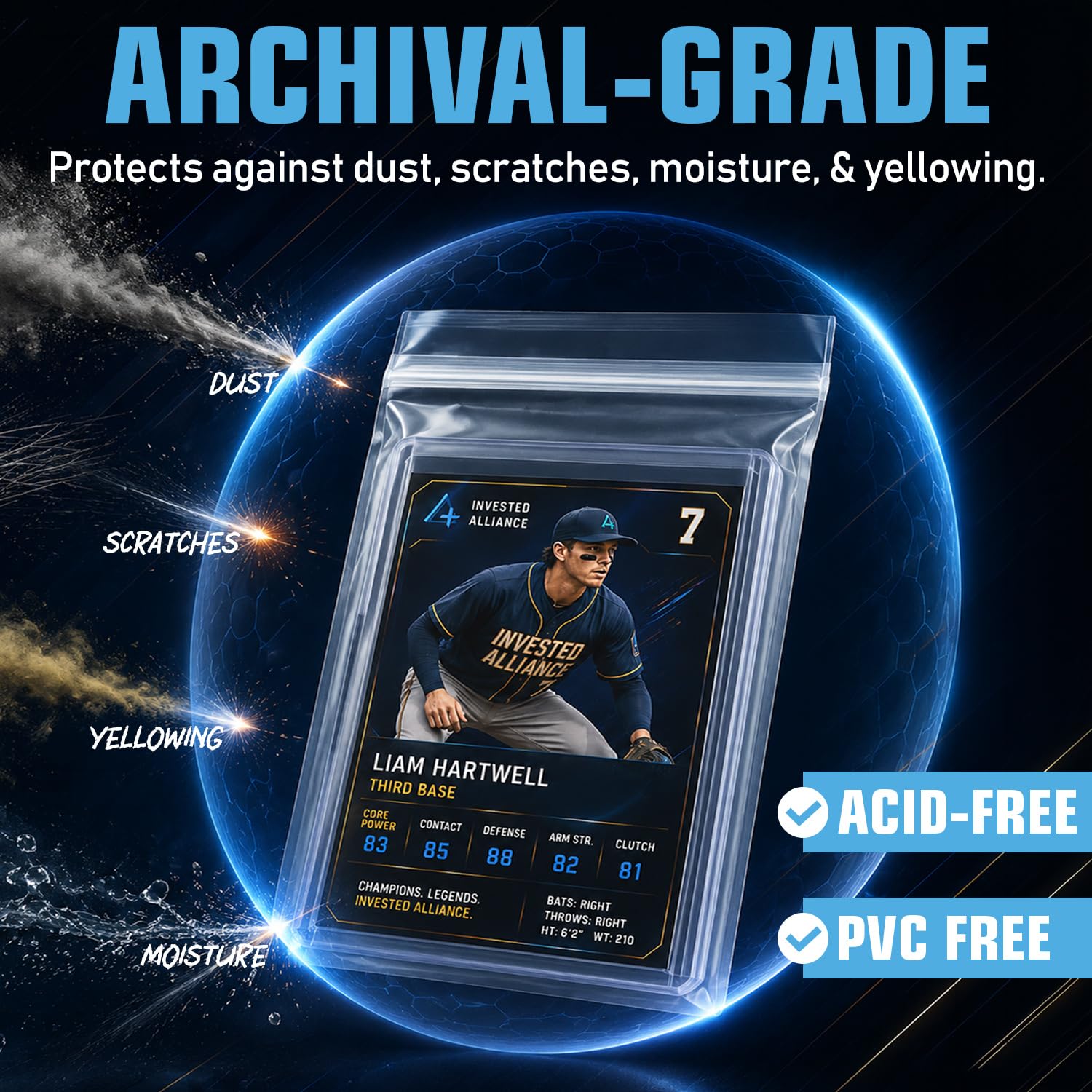 Invested Alliance Set richiudibile di borse per carte collezionabili | Ultra, TCG, Baseball, Sport Card Team Bags Sleeves. Adatto per caricatori superiori, supporti magnetici e semi rigidi. Maniche da