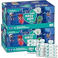Vista 1 de Pampers Easy Ups - Pantalones de entrenamiento para niños y niñas, 5T-6T (talla 7), suministro de 2 meses (2 x 84 unidades) con toallitas sensibles