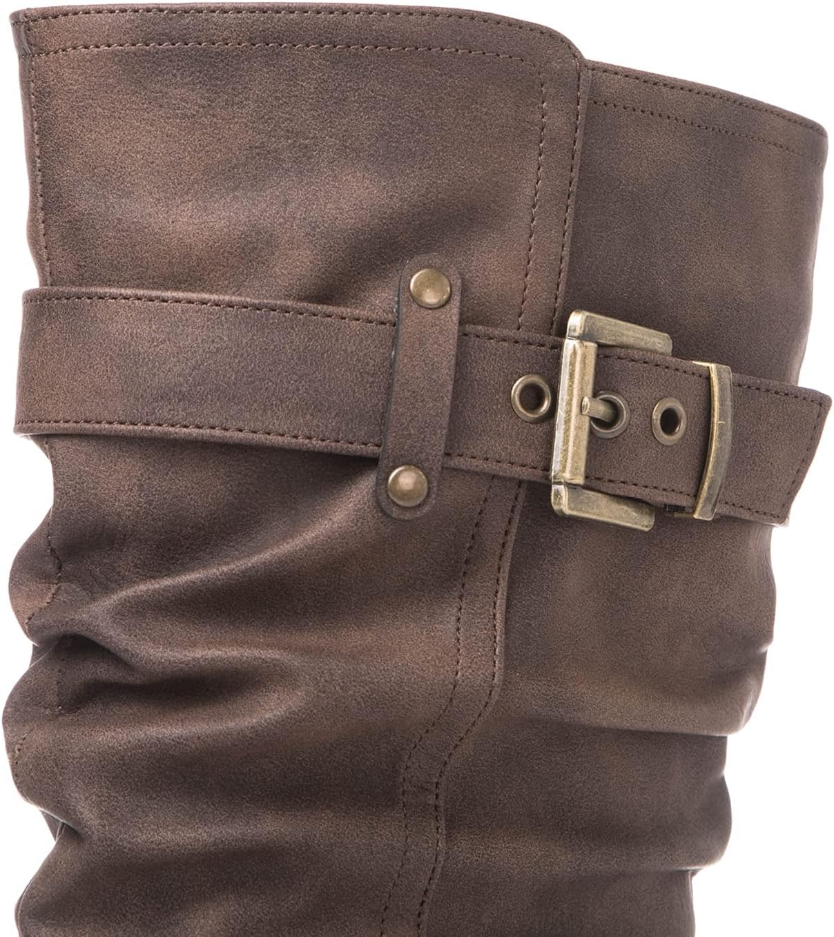 GLOBALWIN Women's Mid Calf Dress Boots Biker Motorcycle Riding Boots Women For Women - Image 7