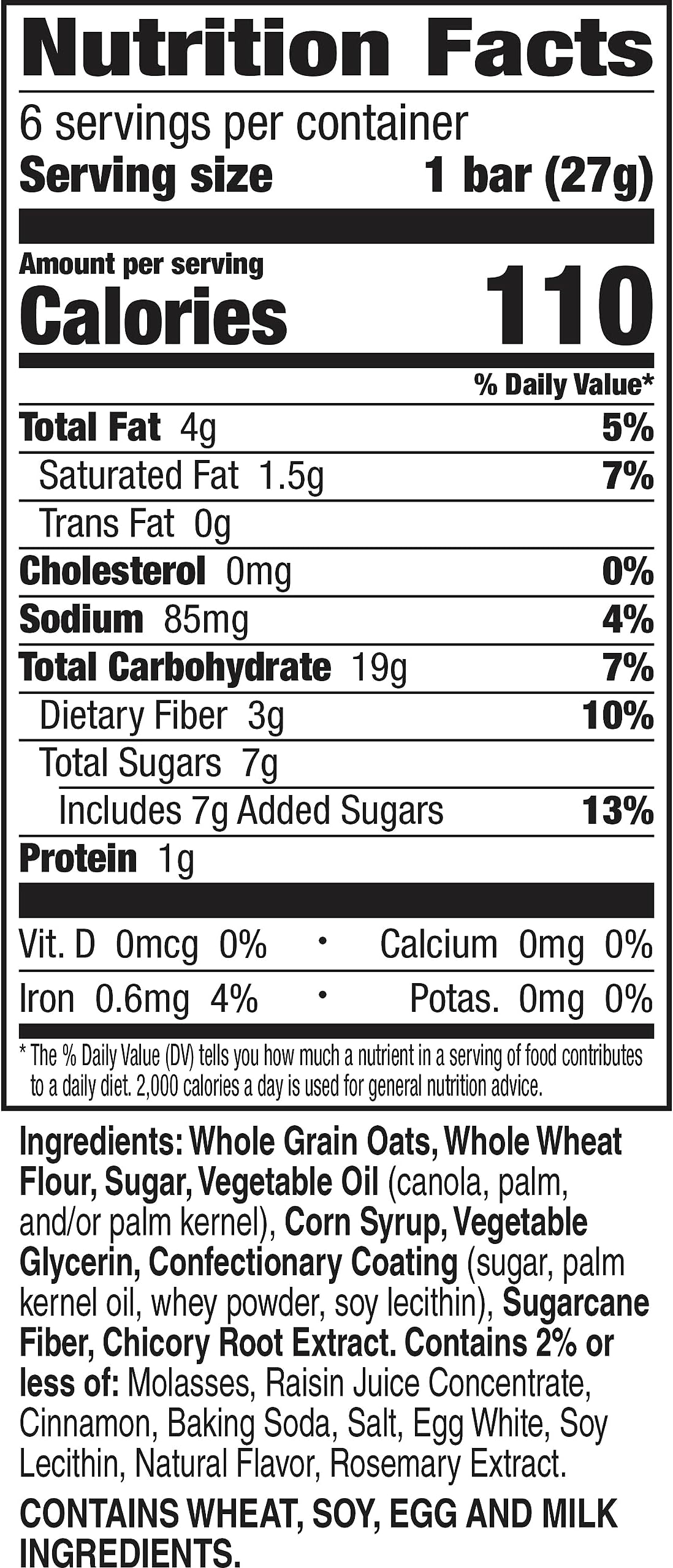 Cinnamon Toast Crunch Soft Baked Oat Bars, Chewy Snack Bars, 6 ct