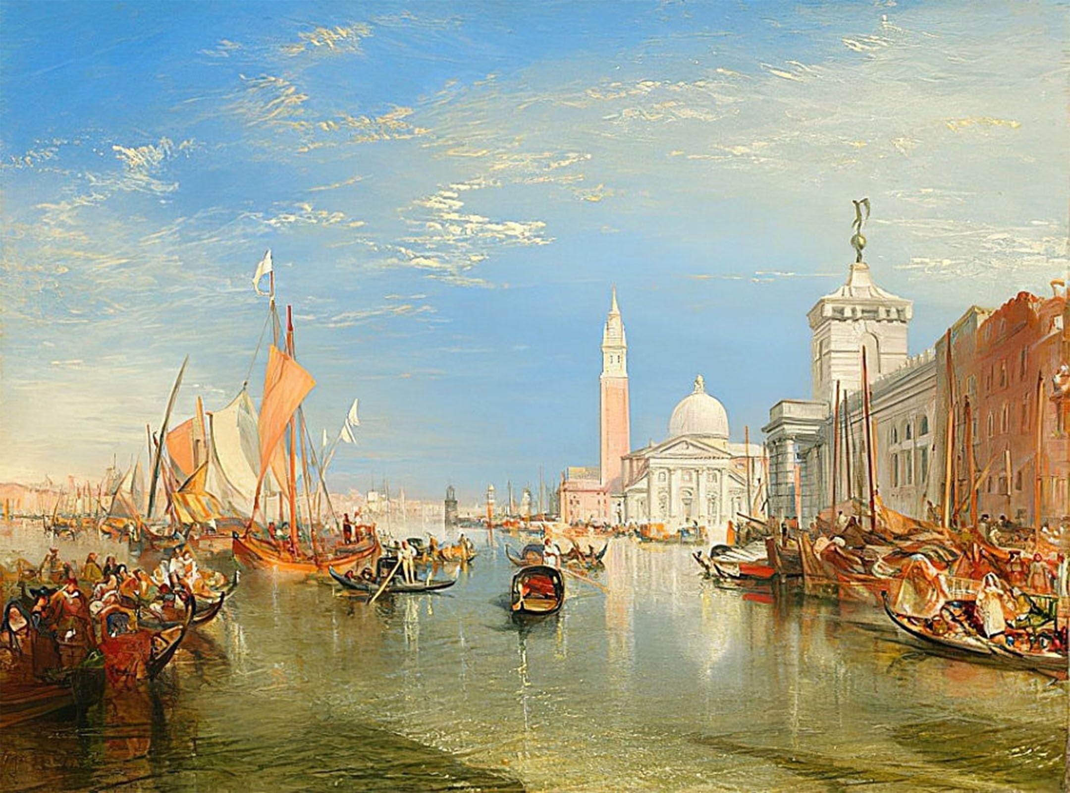 ARTXLXXBN Famous Art Print Poster Vintage Wall Art Venedig: Dogana And San Giorgio Maggiore. by Mallord William Turner Canvas Art Poster for Home Decor 60x90cm