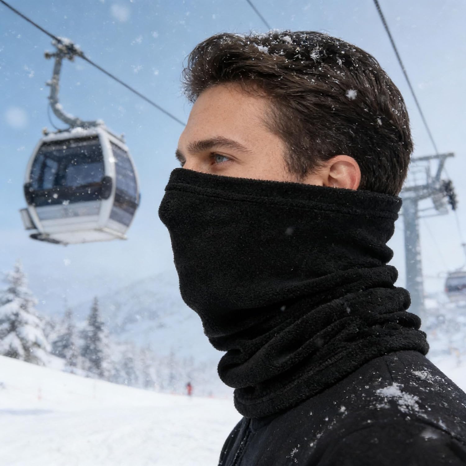 Winter Neck Warmer, Polar Fleece Neck Gaiter Warm Face Cover, Cold Weather Ski Face Mask Windproof for Men and Women - Image 8