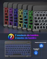 TECURS Bluetooth Billentyűzet és Egér Tabletre iPad Samsung Lenovo Android iOS Fekete 2