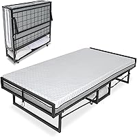 Milliard Deluxe Presidential Twin Folding Bed with Mattress, Pillow & Blanket - Portable Rollaway for Adults, 77x38 Heavy Duty