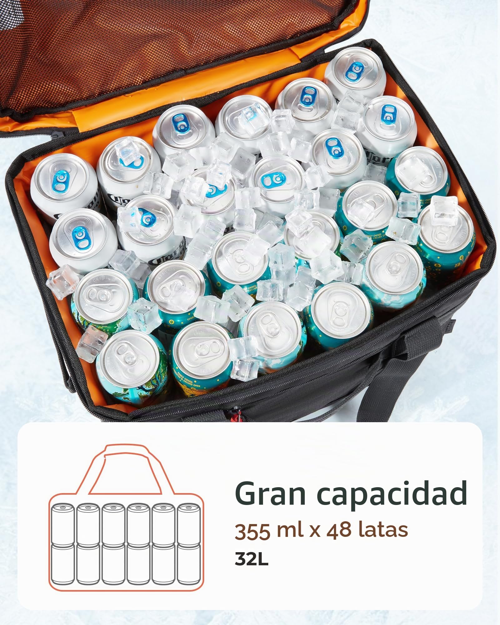 TOURIT Bolsa Enfriadora de 48 Latas,Aislada,Suave,Grande,Plegable,32L,para Picnic,Playa,Trabajo,Viaje
