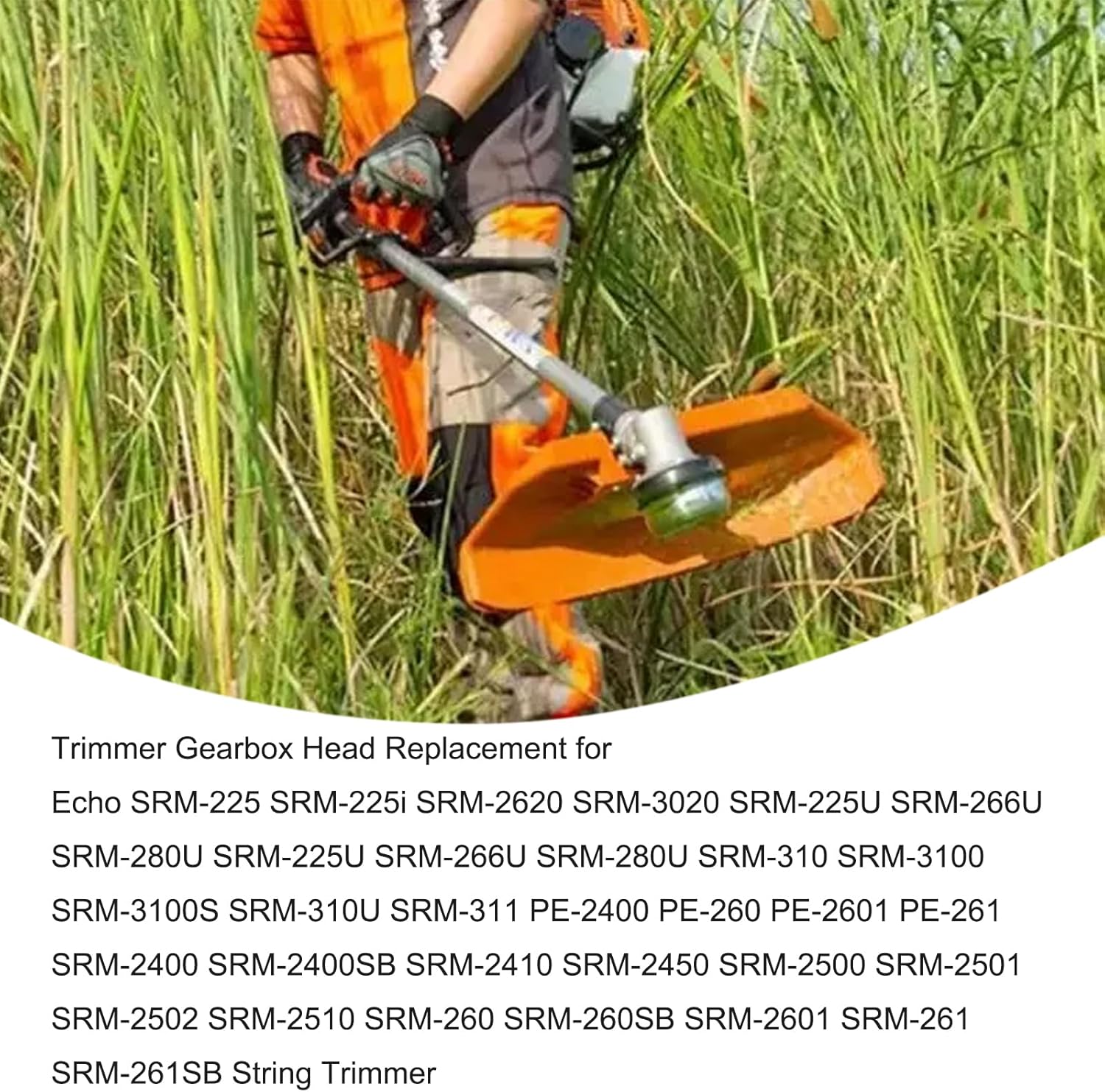 P021008182 Trimmer Gear Head Replacement Fits for Echo SRM-225 SRM-225i SRM-2620 SRM-3020 SRM-225U SRM-266U SRM-280U SRM-310 SRM-3100 SRM-3100S String Trimmer Weed Eater Brush Cutter