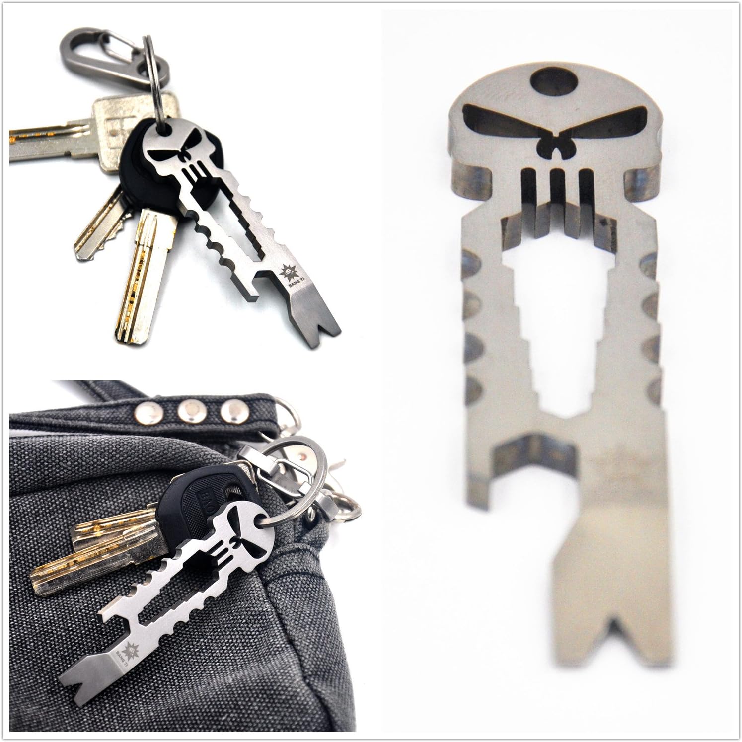 BANG TI Titanium EDC Pry Bar with Bottle Opener Function (PunisherPB)