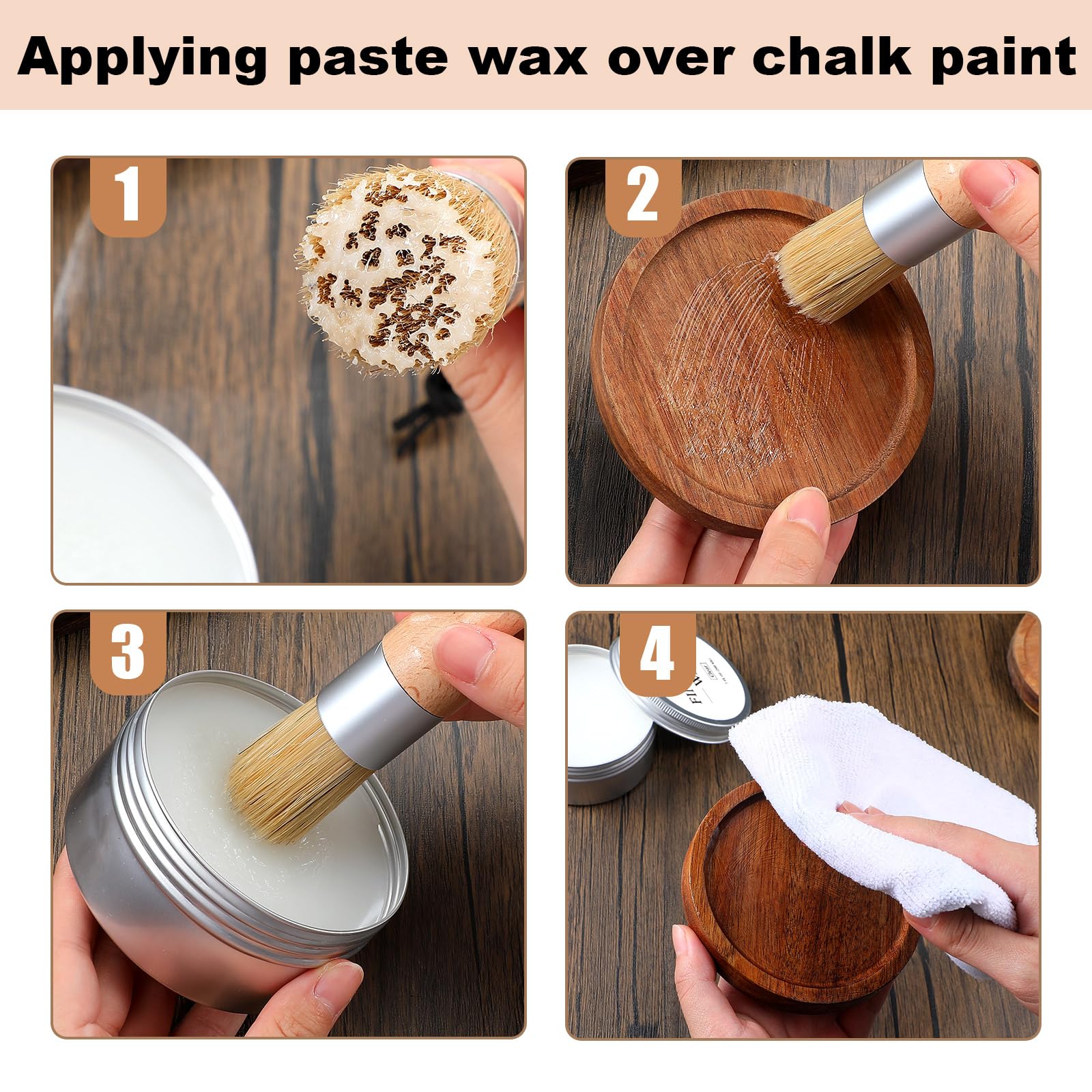 Clear Finishing Wax Furniture Wax Chalk Paint Sealing polish with 2 Brush 7 oz Sealing Wood polish for Painting Waxing Interior Furniture Cabinets Home Accessories