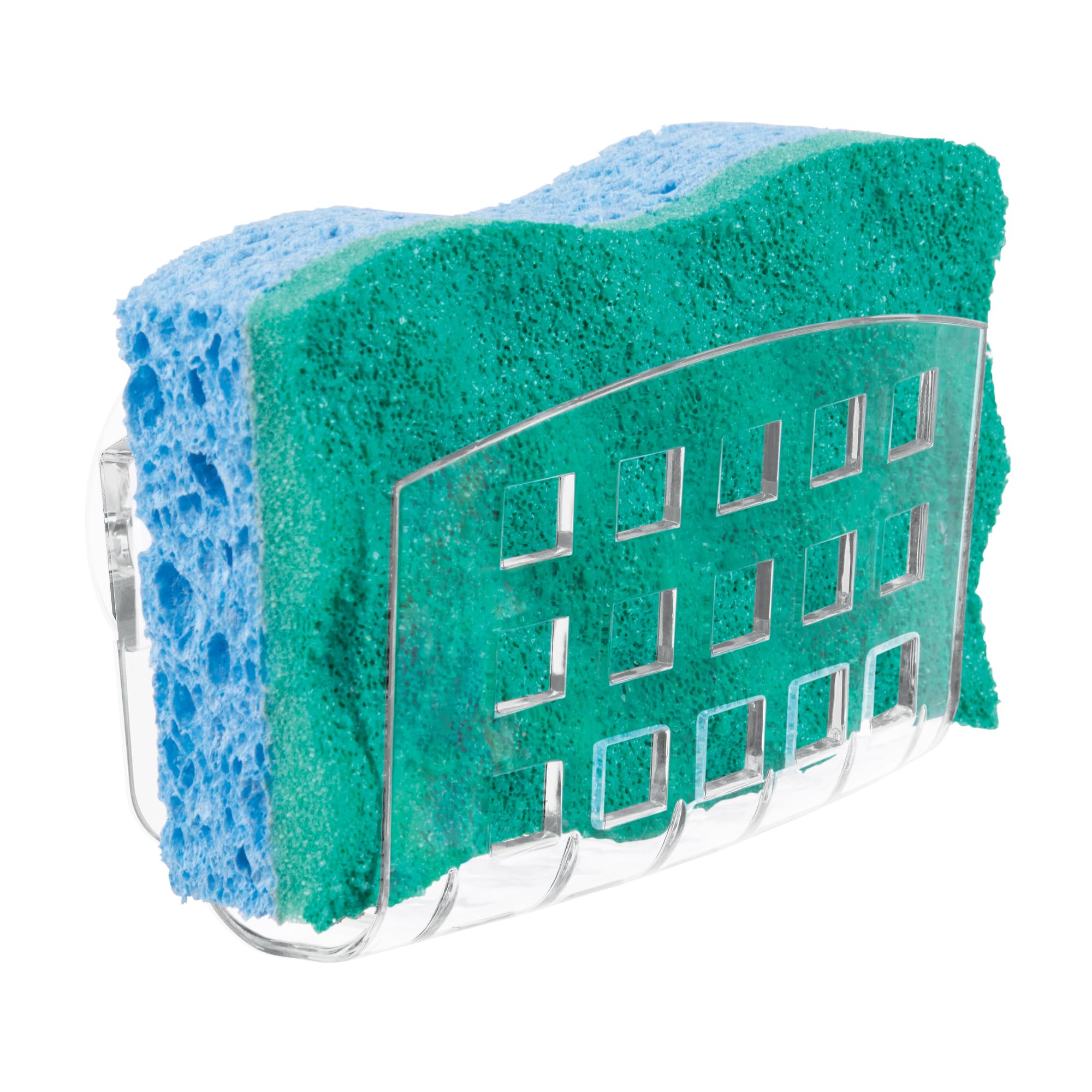 Interdesign Clear Idesign Bpa-Free Plastic Kitchen Sink Suction Sponge Holder - 2.3" X 5.2" X 3.7",