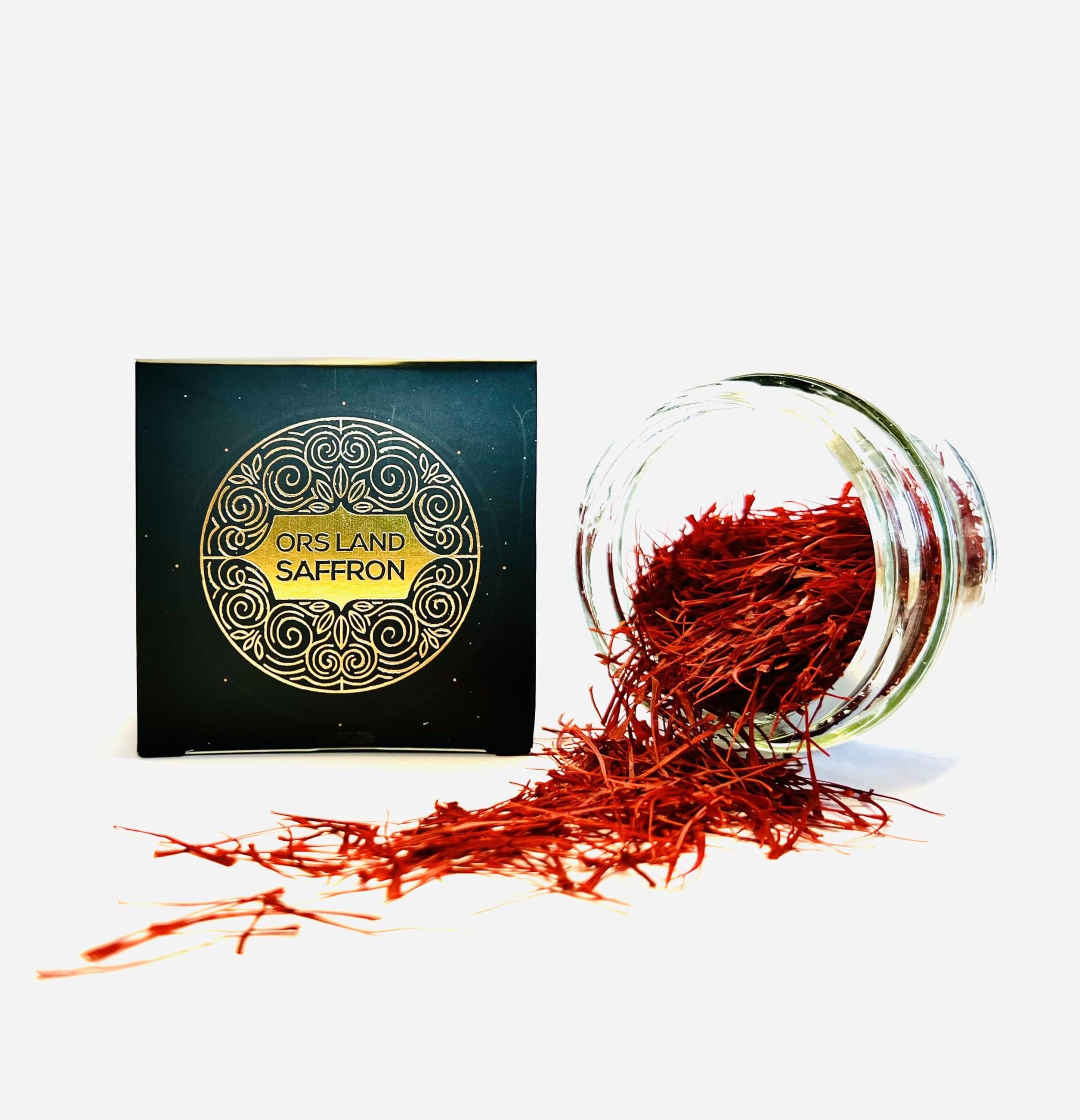 Zafferano ORS LAND - 5g di Pistilli Puro - Qualità Premium (Super Negin), Confezionato in Barattolo di Vetro e Scatola in Cartone, Ideale per Risotto alla Milanese, Paella e Tutti Usi Culinari
