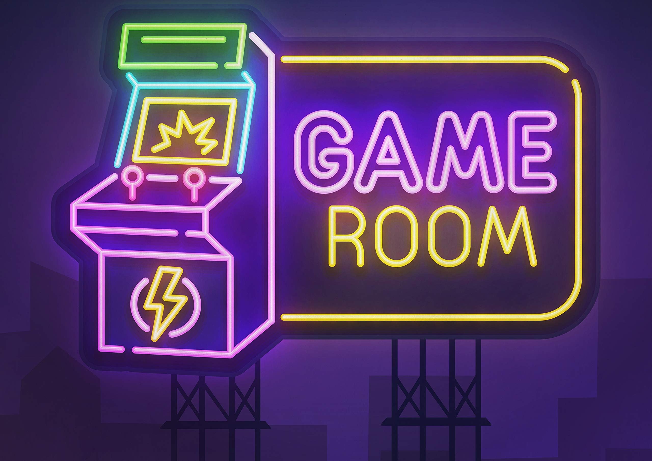 Destination Vinyl Posters A1|Neon Game Room Sign Poster Print Size 60 x 90cm Gaming Poster #14767
